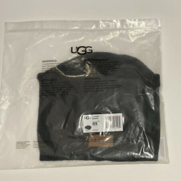 UGG UNISEX AIKEN CASHMERE BLEND BLACK HAT BEANIE O/S